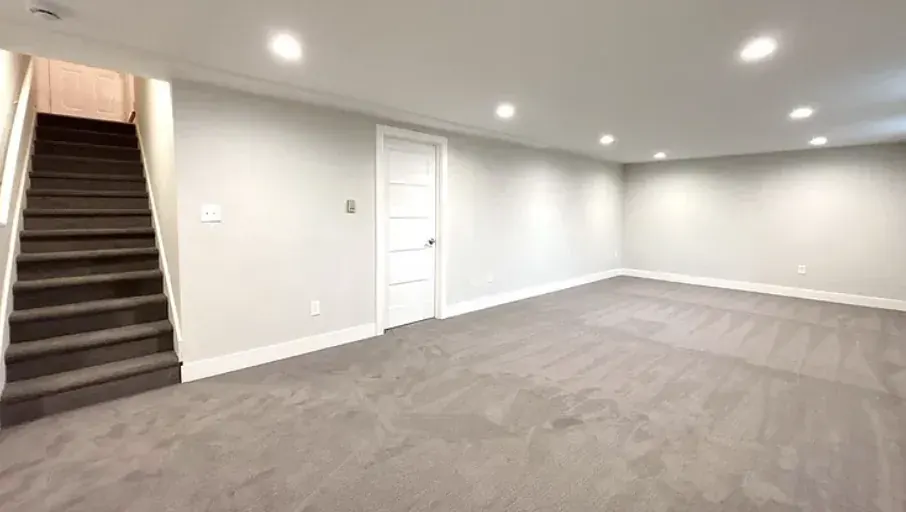 The same basement later, renovated