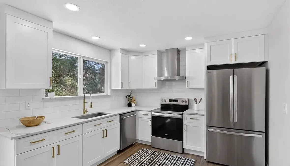 The same kitchen later, renovated