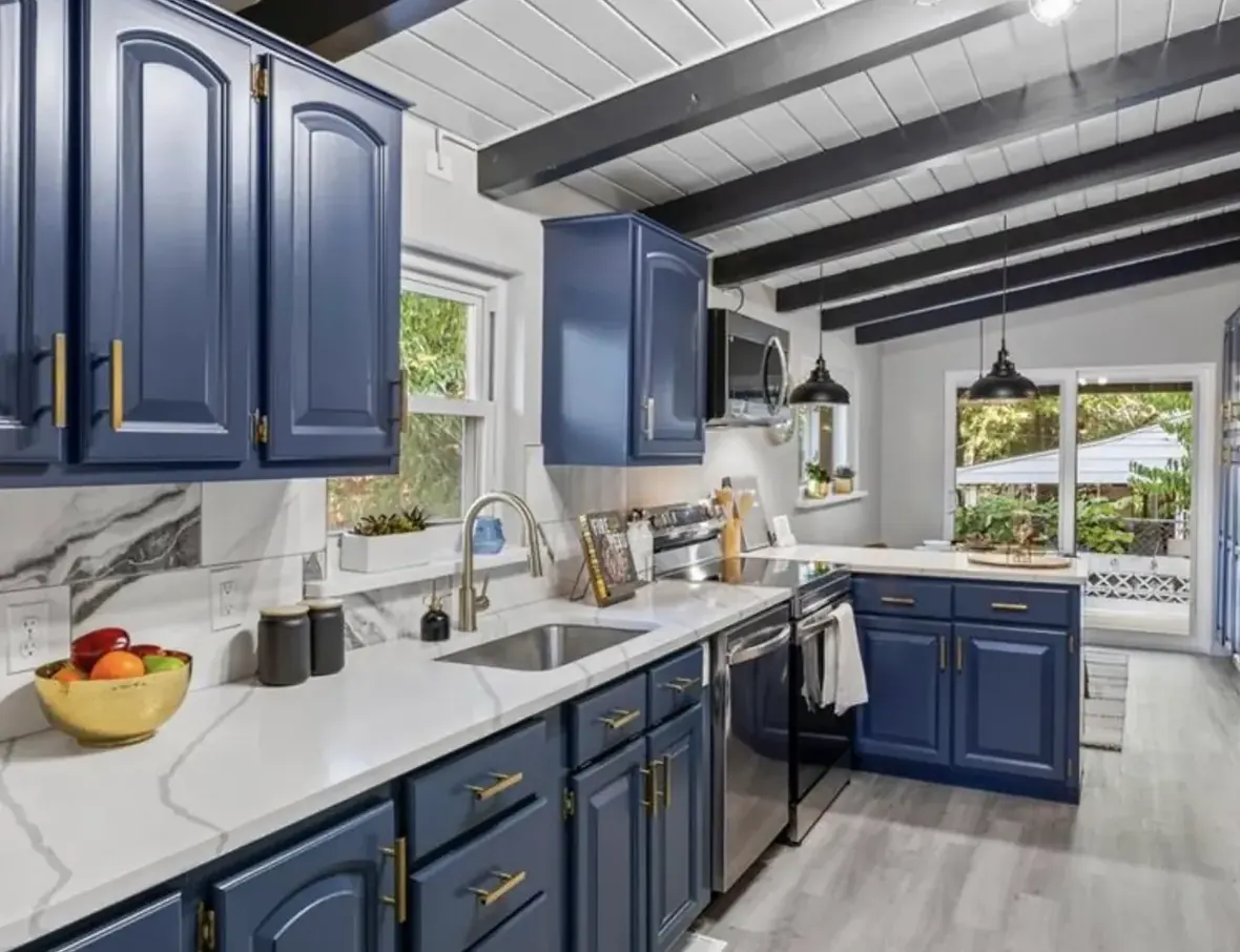 The same kitchen later, renovated