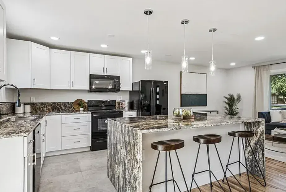 The same kitchen later, renovated